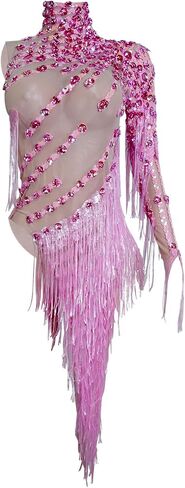 Youmeisha Women Sexy Skinny Cristal Fringes dress Singer Dancer Show StageWear Rhinestones Dance Costume Drag Queen Outfits in Saudi Arabia