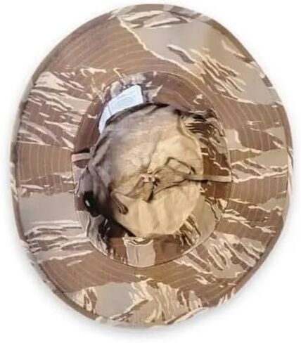 Generic Desert Tiger Stripe Short Brim Boonie Hat, 2.5"" Brim, Made in The USA, Desert Camo Boonie Cover-Jungle Hat in Kuwait