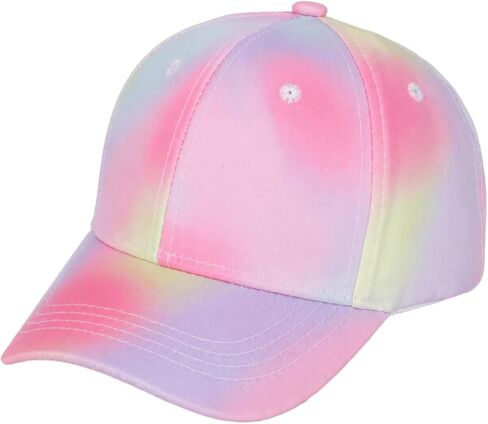 Kids Pink-Tie-Dye-Baseball-Cap Adjustable Summer Outdoor Sun Hat Trucker Hats for Toddler Girls Boys 3-8 Years in Kuwait