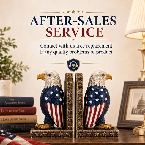 Eagle Decorative Bookend for Shelves - 1 Pairs Heavy Book Ends,Resin Patriotic Decorations Creative Book Stopper Holder Decor for Desk Home Office,Unique Eagle Gifts in Saudi Arabia
