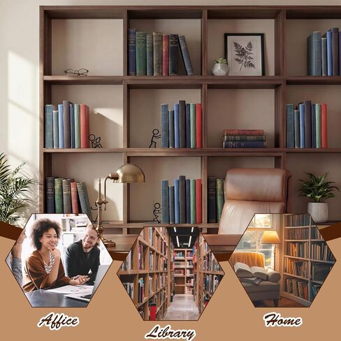 Domensi 4 Pcs Metal Bookends People Bookends Decorative Bookshelf Decor for Book Lovers Gifts Cute Book Ends for Shelves Bookshelf Home Office Desk Reading Decor in Kuwait