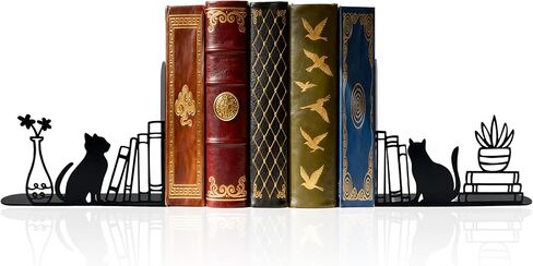 Samurai Katana Bookends – Metal Book Ends for Shelves, Cute Book Ends with Cherry Blossom Design, Unique Book Holders and Book Stopper, Anime Decor and Gifts for Men in Saudi Arabia