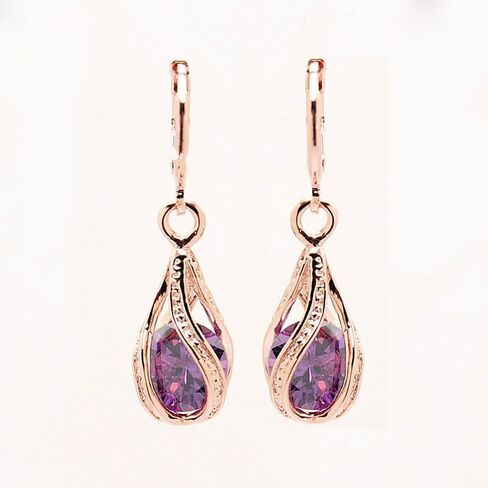 Hollow Waterdrop Zircon Earrings, Fashionable and Simple, Versatile, Waterdrop Hollow Round Zircon Earrings in Kuwait