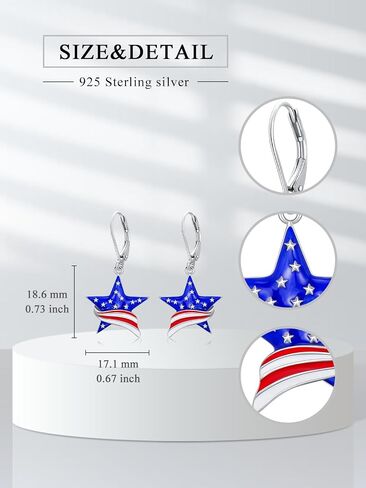 Dorunmo Dangle Drop Earrings s925 Sterling Silver Independence Day/St Patricks Day/Thanksgiving/Halloween/Christmas Jewelry Birthday Gifts for Women in Kuwait