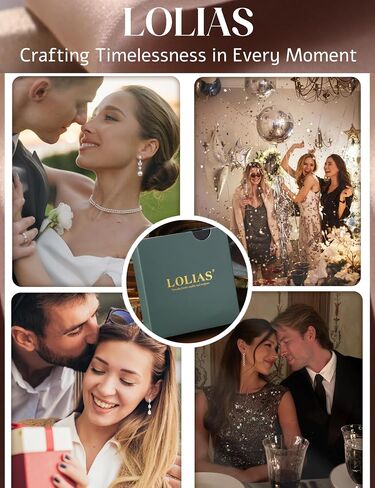 LOLIAS 925 Sterling Silver Dangle Earrings for Women - 14k Gold Plated Pearl Drop Earring Dainty Statement Earrings Prom Wedding Bridal Earring Long Dangling Cubic Zirconia Pearl Earring Trendy Jewelry in Kuwait