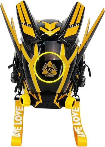 FunXylophy Punk Mask for Men, Futuristic Punk Techwear Mask Cosplay Halloween Cosplay Party Music Festival Accessories (Red) in Saudi Arabia