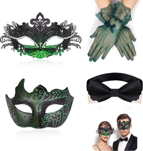Masquerade Mask for Women Couples Metal Venetian Party Mask Mardi Gras Venetian Mask Evening Mask Halloween Accessory in Saudi Arabia