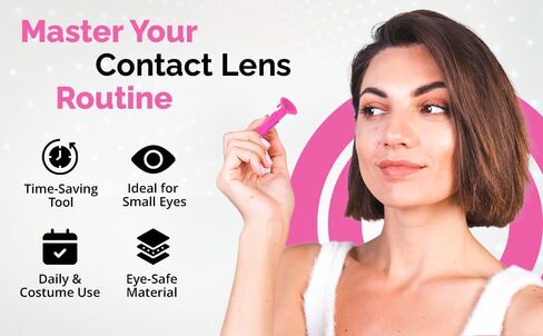 OptiWand Pink 3 Pack Portable Soft Contact Lens Removal & Insertion Tool - Silicone Rubber Soft Lens Applicator & Remover Device with Pincher End & Finger Grips Safe & Easy on Eyes, Travel Size 1.75" in Saudi Arabia