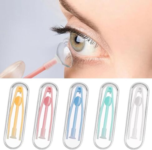 15PCS Contact Lens Remover Tool, Colorful Contact Removal Tool Case Set, Portable Contact Tweezers with Soft Tip, Plunger Suction Cup Applicator for Soft Hard Contact Lenses in Saudi Arabia