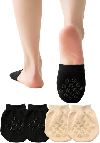 Honnesserry Toe Topper No Show Socks for Women Cotton Seamless Non-Slip Invisible Half Socks for Mules Clogs Flats in Saudi Arabia