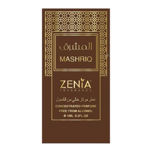 Zenia Mashriq Perfume Oil Roll-On – 6ml / 0.2oz | Long Lasting Concentrated Fragrance Oil with Cinnamon, Dates, Praline, Vanilla & Amberwood in Saudi Arabia