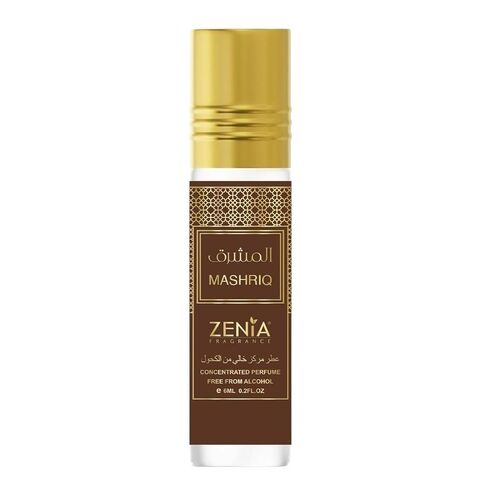 Zenia Mashriq Perfume Oil Roll-On – 6ml / 0.2oz | Long Lasting Concentrated Fragrance Oil with Cinnamon, Dates, Praline, Vanilla & Amberwood in Saudi Arabia