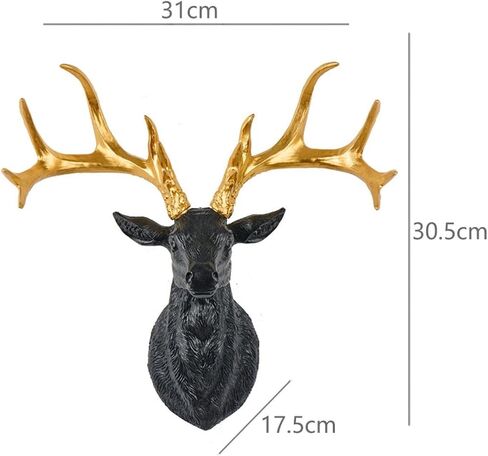 Boho Deer Head Wall Sculpture with Picture Frame, Resin Tabletop Display Holder (31x17.5x30cm/12.2x6.9x11.8in) for Home Office Decor in Saudi Arabia