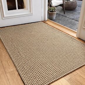 Runner Rug for Hallway 2x6, Machine Washable Rug Runner Non Slip, Boho Woven Kitchen Runner, Low-Pile Indoor Entryway Rug for High Traffic Areas, Living Room, Laundry Room (2'x6', Brown) in Saudi Arabia