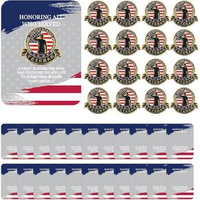 Veteran Day Label Pins with Cards Patriotic American Flag Veterans Day Gold Badge Brooch Pins Appreciation Gifts for Military Veterans 4th of July Party Favor in Saudi Arabia
