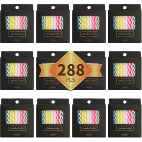 288-Count Multicolored Birthday Candles, Spiral Candles, Cupcake Candles, Party Celebration in Saudi Arabia