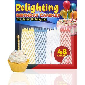 Toughty Relighting Birthday Candles – Colorful Candles for Cake & Cupcakes – Birthday Cake Toppers for Kids & Adults – Perfect for Bday, Special Occasions & Party Fun – 24 Count x 2 Pack in Saudi Arabia