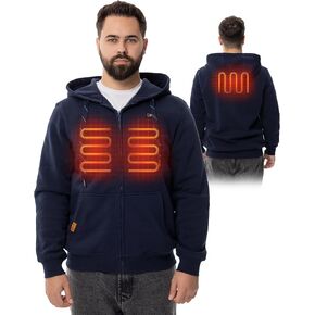 HENNCHEE Heated Hoodies for Men Women with Power Bank, Zip Up Hooded Sweatshirt, Heating Jacket Unisex Hunting Fishing in Saudi Arabia