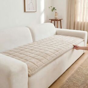 Pet Couch Cover Dogs Washable Non-Slip Couch Protector Pet Friendly Dog Mat for Couches and Sofas（Beige White, 27.6"×70.9"） in Saudi Arabia