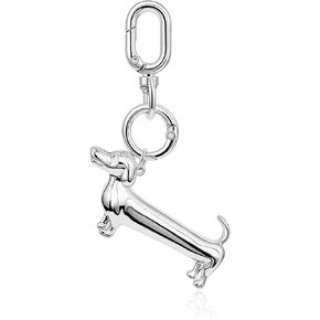 Dachshund Keychain – Stainless Steel Silver Weiner Dog Bag Charm | Cute Design, For Dog Lovers, Silver Keychain in Kuwait