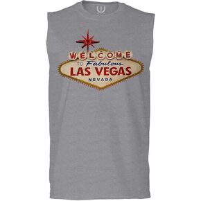 0551. Graphic Souvenir Signs Welcome to LAS Vegas Vacations Nevada Men's Muscle Tank Sleeveles t Shirt in Saudi Arabia