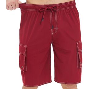 Mens Cargo Shorts Drawstring Lightweight Utility Pockets Casual Beach Running Workout Hiking Travel Outdoor Daily in Saudi Arabia