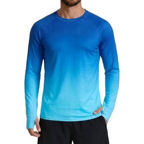 XiaoMoSha Men's Sun Protection Long Sleeve Shirts UPF 50+ Rash Guard Swim T-Shirt Quick Dry Fishing Hiking Running Tops S-2XL in Saudi Arabia