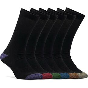 AMELLE Formal Black Assorted Men's Socks Soft Crew Socks Breathable Classic Dress Sock with Reinforcement Heel & Toe 10-13 US in Saudi Arabia