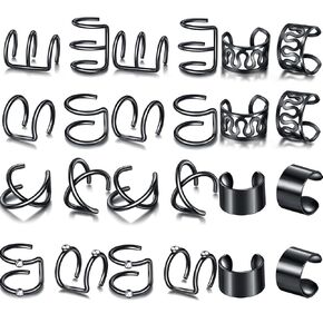 24 Pcs Gold Hair Braids Dreadlock, Non-Piercing Ear Clip Beard Beads Cuffs Clip Hair for Women Men Hair Accessories Styling Jewelry Tools in Saudi Arabia