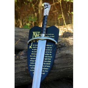 HandSmith™ Longclaw Sword of Jon Snow with Display Plaque - Handmade GoT Red Cat Eye - John Snow Longclaw Iconic Collectible Sword in Saudi Arabia