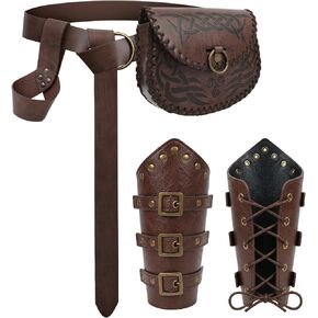 4 Pcs Renaissance Accessories Set Medieval Viking Belt Pouch Arm Guards Sword Frog for LARP Halloween Cosplay Costume in Kuwait