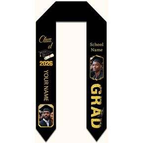 Personalized Graduation Stole Class of 2026 Custom Graduation Sash Gifts with Photo and Name in Saudi Arabia