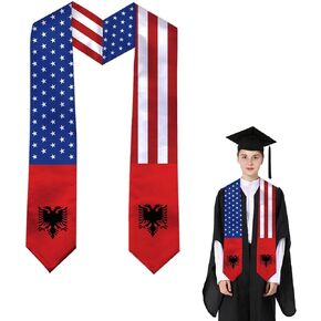 American And National Graduation Sash Stole 72 Inch Length Double Sided V Shape Graduation Scarf Graduation Gifts in Saudi Arabia