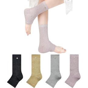 Toeless Crew Socks Women Glitter Open Toe Half Palm Liners Shiny Socks for Sandals Heels Fashion Trend in Saudi Arabia