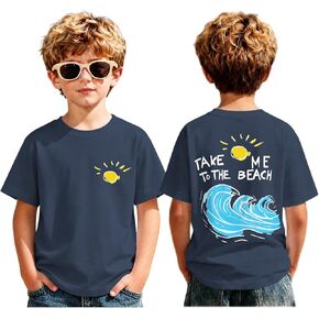 BeWithYou Boys Beach Shirt Take Me to The Beach Graphic Tees Hawaiian T Shirts for Kids Casual Summer Vacation Sunshine Tops in Saudi Arabia