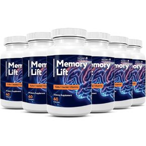 Memory Lift Capsules – Natural Daily Supplement with Vitamins A, C, D, E, B-Complex, Biotin & Choline – Made in USA, GMP-Certified, Non-GMO, Vegetarian – 60 Capsules, 6 Month Supply in Saudi Arabia