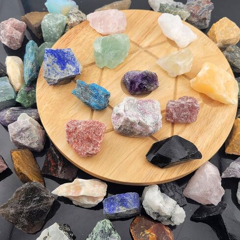 3.6lbs Bulk Natural Rocks for Tumbling,25Kinds Rocks Minerals Collections Raw Crystals Rough Stones for Polishing Gemstones Crystals and Healing Stones for Wicca Reiki (3.6lb(60-80pcs)) in Saudi Arabia