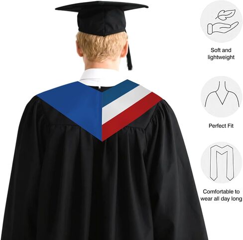 Puerto Rico and Dominican Republic Flag Graduation Stole 72 x 5 Inches Decorative Ceremonial Accessory Sash for International Student (Baccalaureate Gown and Hat Not Included) in Kuwait