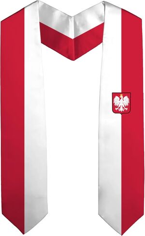 Poland Flag Graduation Stole Sash for Study Aboard International Students Adult Unisex Gifts in Saudi Arabia