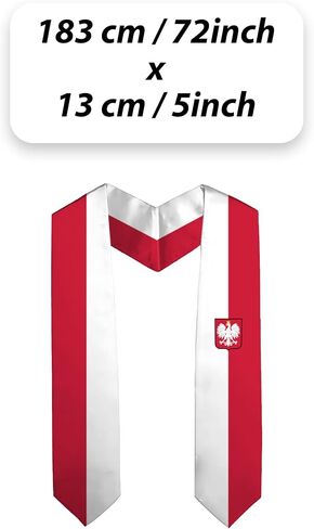 Poland Flag Graduation Stole Sash for Study Aboard International Students Adult Unisex Gifts in Saudi Arabia