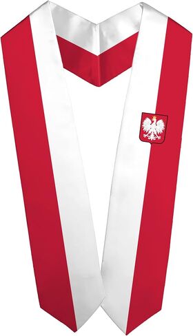 Poland Flag Graduation Stole Sash for Study Aboard International Students Adult Unisex Gifts in Saudi Arabia