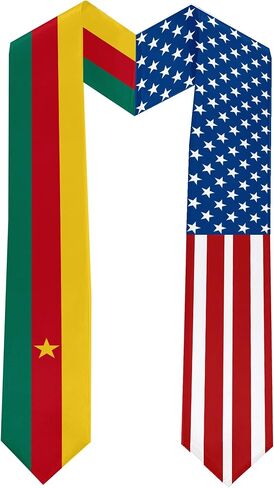 2026 Cameroon Flag and USA Flag Graduation Stole Graduation Sash Class of 2026 Graduation Scarf for International Student (Baccalaureate Gown and Hat Not Included) in Kuwait