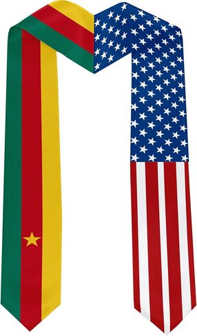 2026 Cameroon Flag and USA Flag Graduation Stole Graduation Sash Class of 2026 Graduation Scarf for International Student (Baccalaureate Gown and Hat Not Included) in Kuwait
