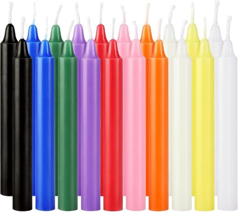 Pliadvbu Mini Spell Chime Taper Candle Set of 20, 4 Inch Tall Unscented Rituals Candles for Altar Meditation Supplies RitualsTaper Candle (Multicolor, Set of 20) in Saudi Arabia