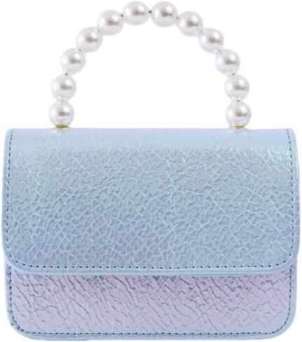 Girl's purse,Fashion PurseHolographic Mini Crossbody Purse, Faux Pearl Handle Shoulder Bag in Saudi Arabia