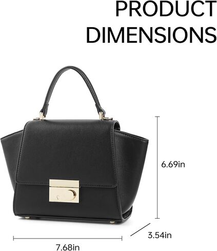 GEMIU Women's Top Handle Satchel, PU Leather Crossbody Clutch, Adjustable Strap, Zipper & Lock Closure in Saudi Arabia