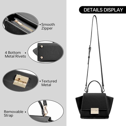 GEMIU Women's Top Handle Satchel, PU Leather Crossbody Clutch, Adjustable Strap, Zipper & Lock Closure in Saudi Arabia