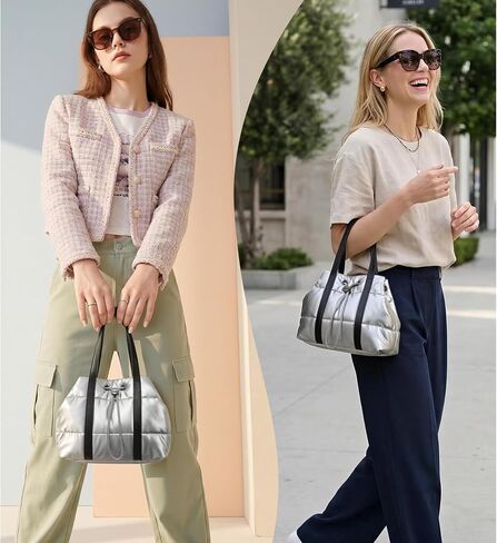 Mini Quilted Puffer Tote Bags for Womens Lightweight Small Purses Soft Top Handle Handbags for Daily Use,Shop,Travel,Work in Saudi Arabia