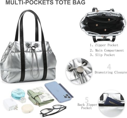 Mini Quilted Puffer Tote Bags for Womens Lightweight Small Purses Soft Top Handle Handbags for Daily Use,Shop,Travel,Work in Saudi Arabia