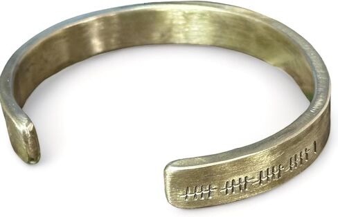 21st Anniversary Heavyweight Handmade Brass Cuff Bracelet Gift for Husband in Kuwait